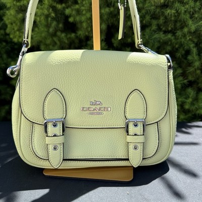 Coach Lucy Pebbled Leather Lime Crossbody NWOT
