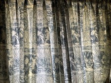 CURTAINS PAIR INTERLINED THERMAL FRENCH TOILE DEJOUY GORGEOUS EXTRA WIDE 11ft