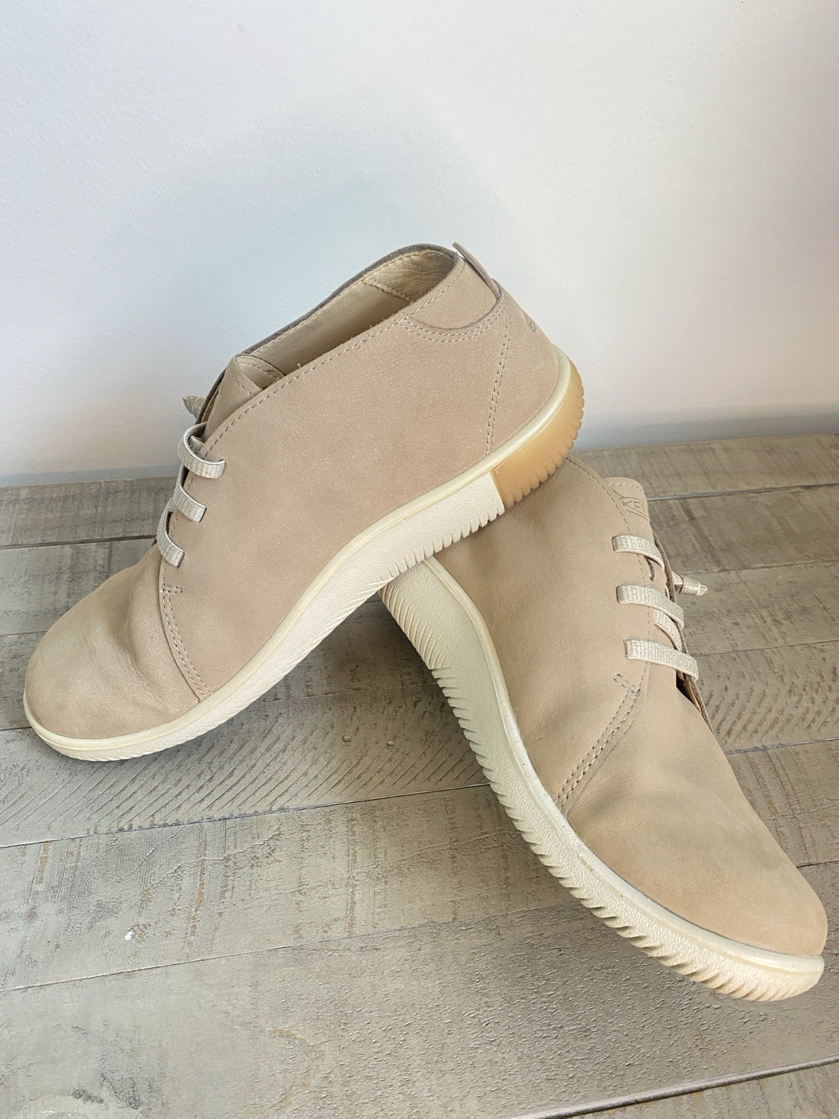 Scarpa da uomo Keen KNX in pelle chukka boot senza lacci Brindle Plaza marrone talpa taglia 13