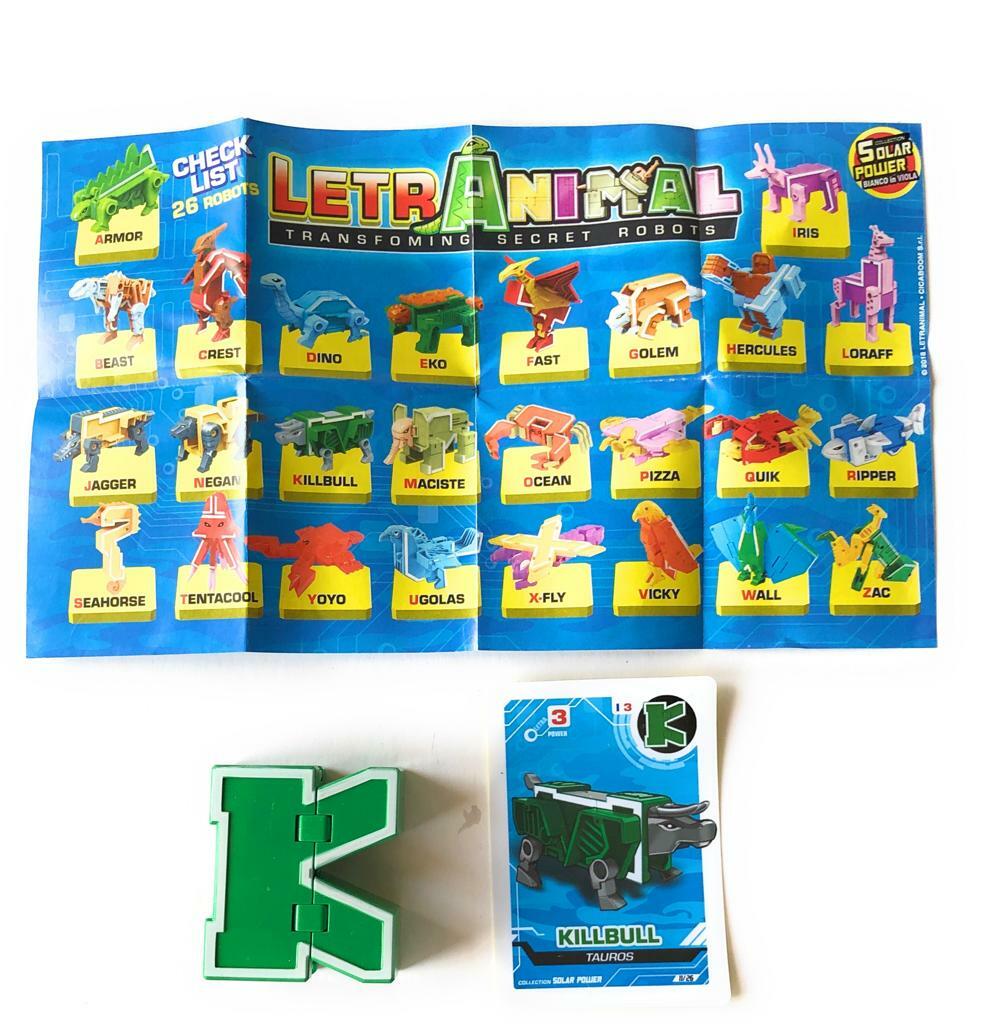 LETRABOTS - LETRANIMAL ROBOT A FORMA DI ANIMALE KILLBULL TAUROS LETTERA ( K )  -