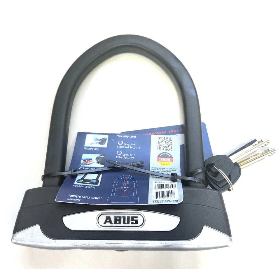 ABUS Lighted Key Maximum Security U-Lock Granit X-Plus 54 Mini with Code Card - Image 3 of 4
