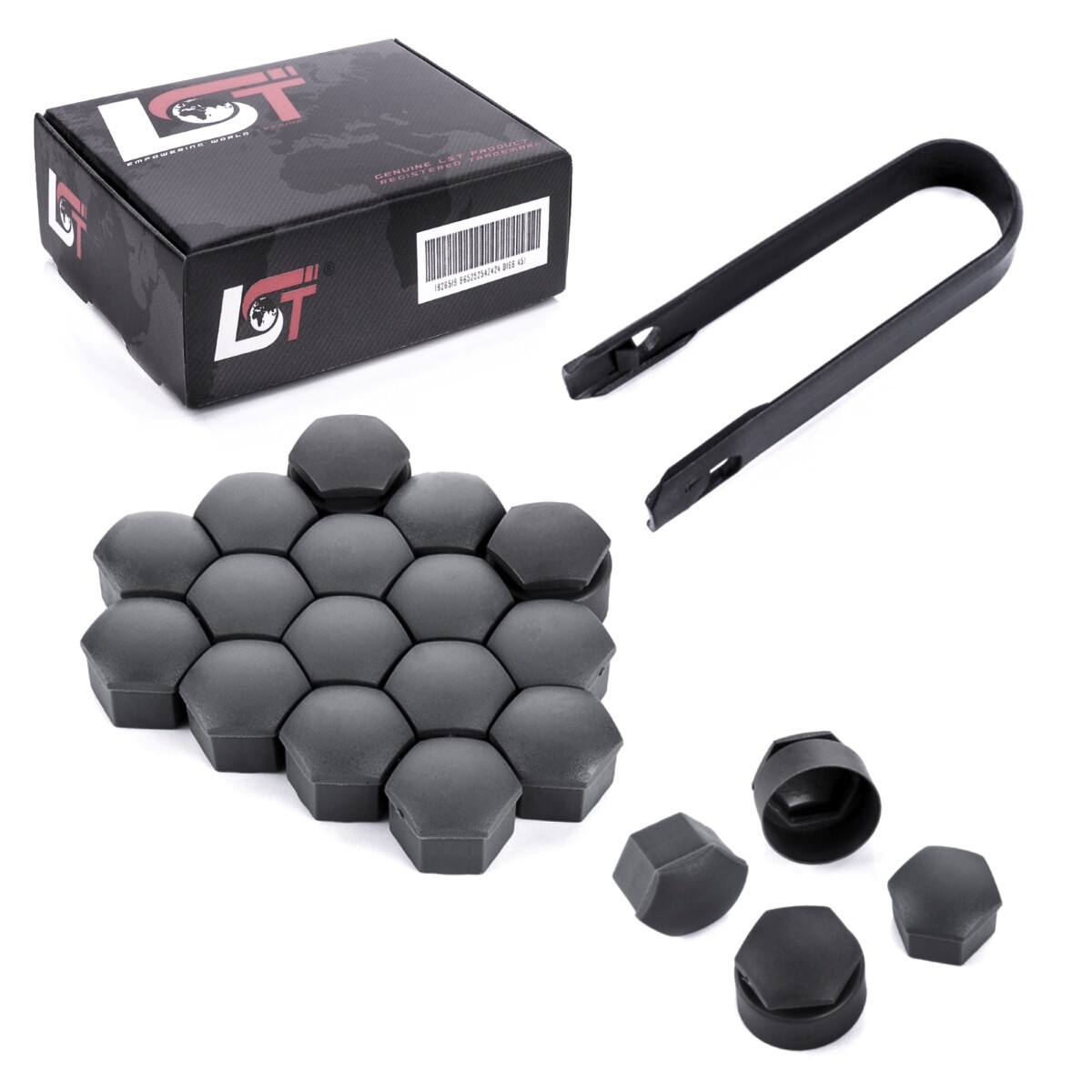 20X Wheel Bolt Caps 17 Mm Anthracite Theft Protection For Audi TT