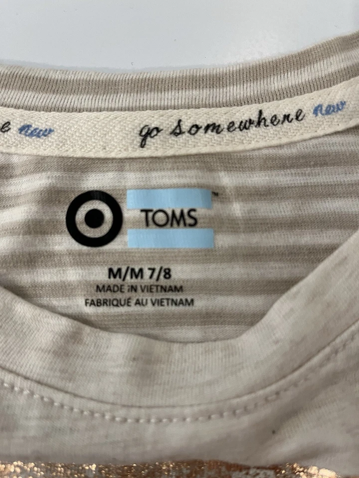 Camisa Tom’s Girls SS Beige Rayas Talla M 7/8 Foto 4 de 4