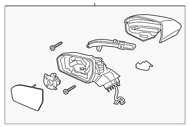 Conjunto de espejo retrovisor exterior original Ford pasajero EJ7Z-17682-CBPTM Foto 4 de 4