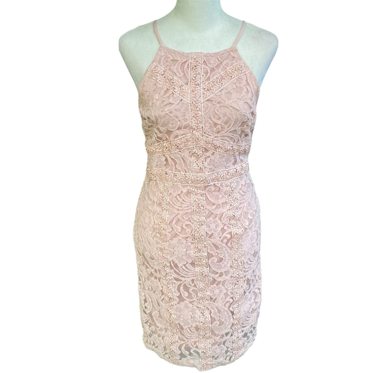 dusty pink dress forever 21 Forever 21 Dusty Rose Pink Lace Elegant Special Occasion Bodycon Dress  Medium