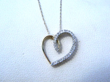 14K Gold and Diamond Heart Pendant Necklace