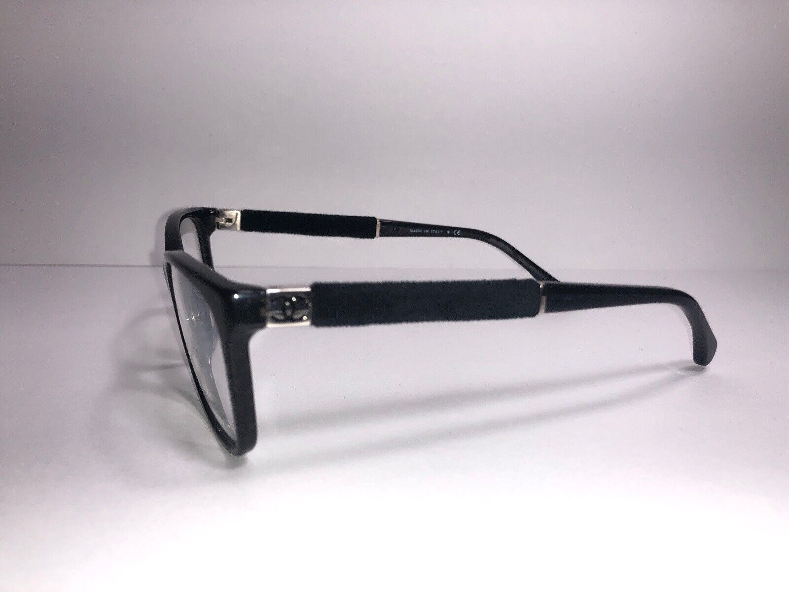 CHANEL Eyeglass Frame 3262 c. 1443 Black Sparkly Women Glass Velvet RARE  $599
