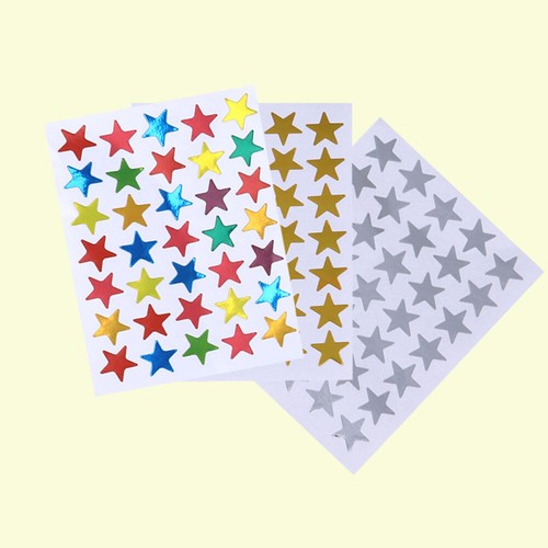 30 Sheets Reward Stickers Star Metallic Silver Stars Toddler Father