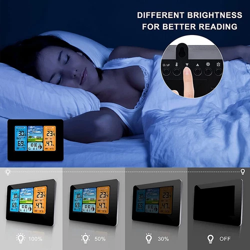 Wireless Digital LCD Weather Station Clock Calendar Thermometer Indoor/Outdoor - Picture 11 of 12