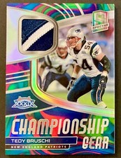 2021 Panini Spectra Tedy Bruschi Championship Gear NEON MARBLE #/4 Jersey Patch