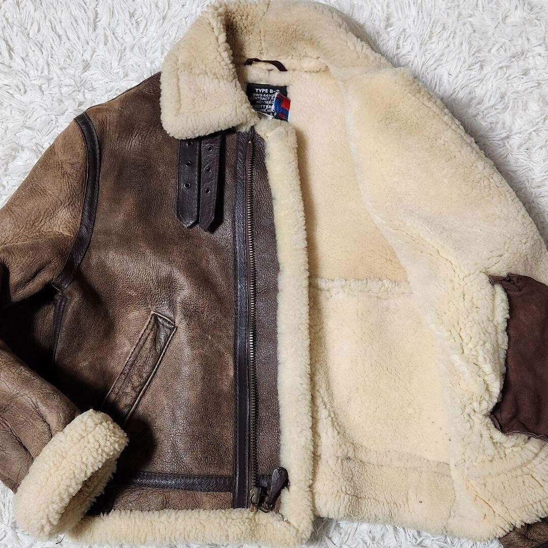 ジャケット・アウター SCHOTT FLIGHT JACKET 44 Men's Vintage Schott I-S 674 M-S Leather Flight Jacket Size