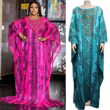 Women African Dashiki Oversize Kaftan Dubai Abaya Maxi Dress Evening Party Gown