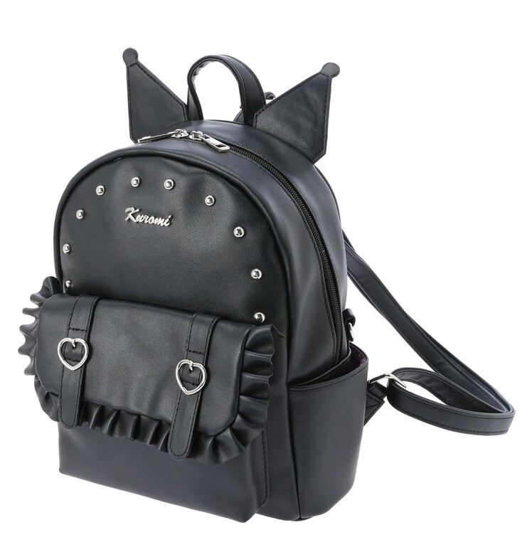 Sanrio Kuromi Backpack Bag w/ Ear Black Leather Adult Size