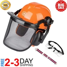 Chainsaw Helmet with Safety Face Shield and Ear Muffs, Helmet for Chainsaw Use