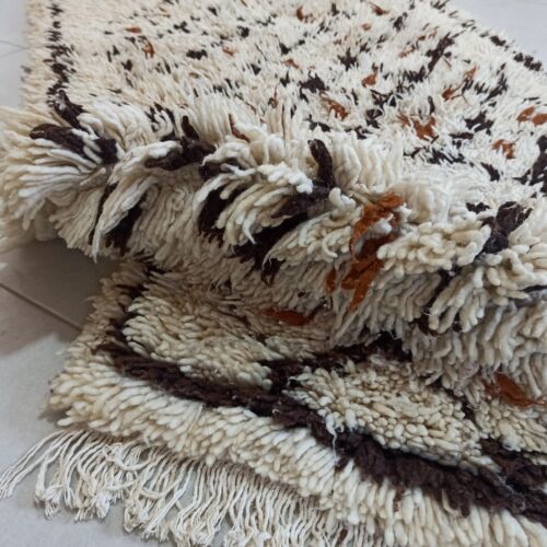 Vintage Moroccan Rug Tribal Azilal Rug Handmade Area Kilim Carpet Berber Wool - Picture 10 of 24