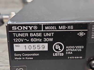 Sony MB-X6 6 Channel Modular Rack for URX-M2 Synthesized Tuner