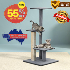 i.Pet Cat Tree 124cm Scratching Post Tower Scratcher Trees Wood Condo Board