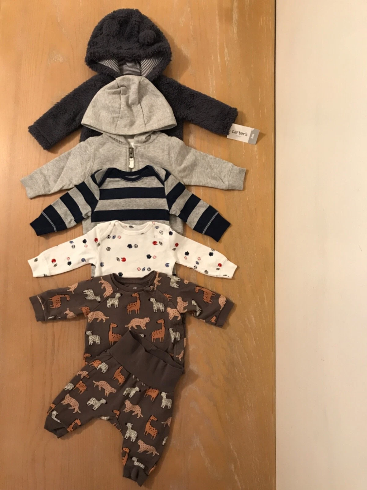 Carter's, H&M, Infant Boys Winter Clothing Lot of 6 (2 New) Size 3 Months