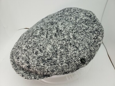 CITY SPORT GRAY DONEGAL TWEED FLAT CAP LONG BILL GOLF NEWSBOY IVY DRIVING 