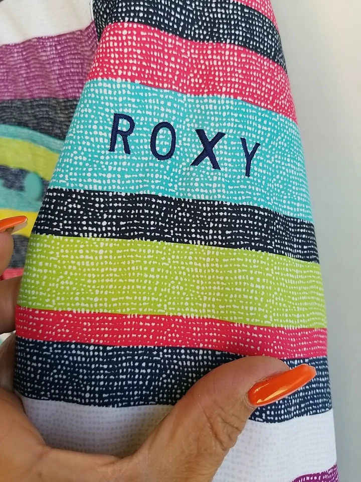 ROXY RAINBOW STRIPE SNOWBOARDING SKI SNOW WINTER JACKET HOODED XS - Image 4 of 4