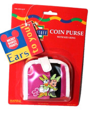 NEW IN PACKAGE 1999 VINTAGE MINNIE MOUSE/DAISY DUCK COIN PURSE PINK 3" X 4"
