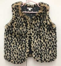 J. Crew Crewcuts Girls' Reversible Animal Print Faux-Fur Vest Gilet - Size Large