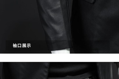 New Men's Faux Leather Suit Jacket Sprin/ Fall PU Blazer Long sleeve Coats gift - Picture 12 of 16
