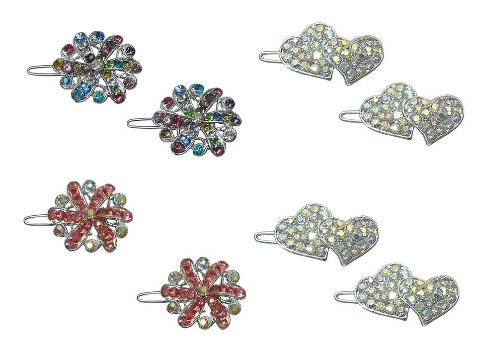 Set of 4 Prs in 2 Styles Snap Clip Barrettes for Toddlers Young Girls 1930-2 - Image 2 of 2