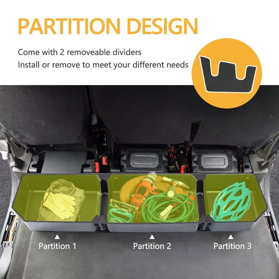 Rear Underseat Storage Fits For Ford 2015-2025 F150 Crew SuperCrew Cab 4-Door - Image 2 of 4
