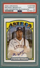 2022 Topps Archives Fan Favorites Michael Brantley Auto #72FFMB PSA 10! Astros!