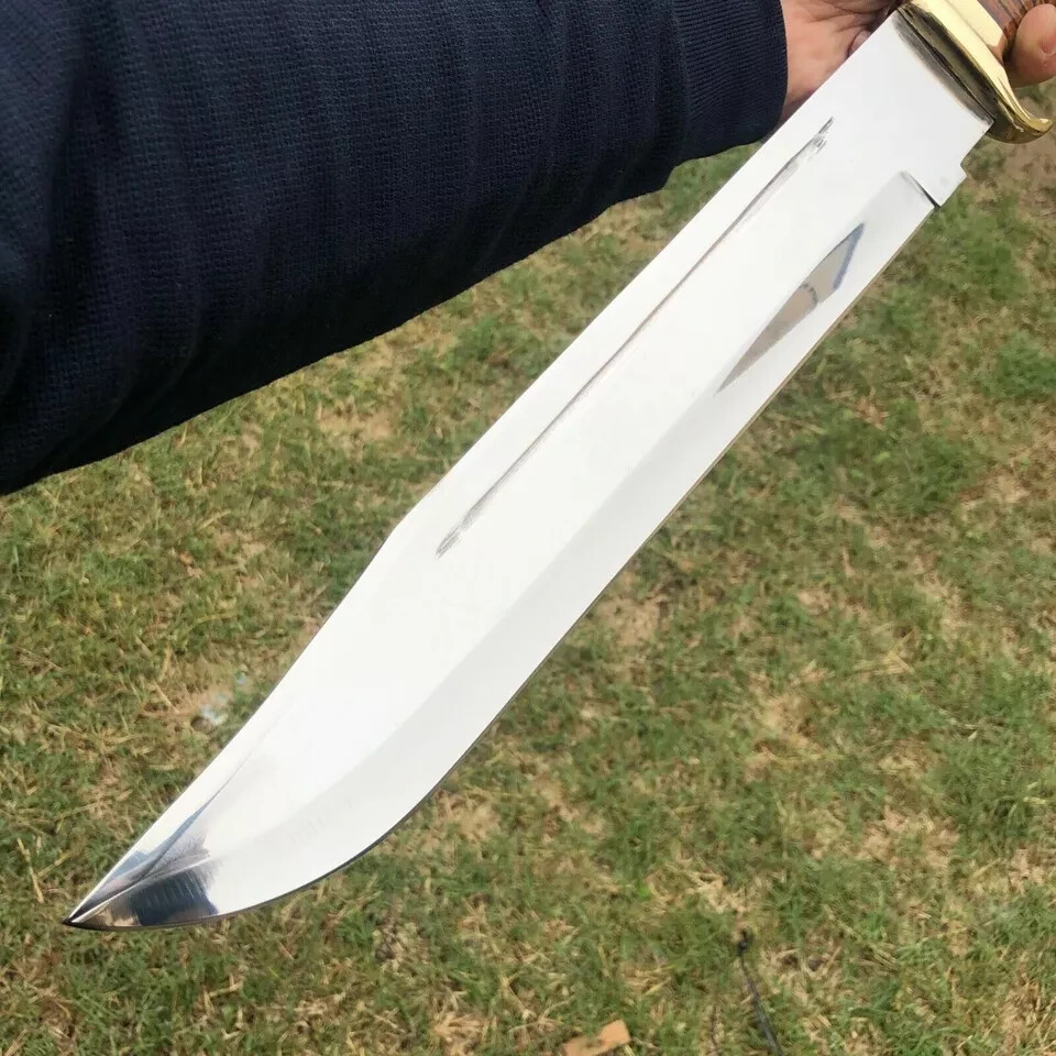 20" CUSTOM HANDMADE D2 STEEL HUNTING CROCODILE DUNDEE BOWIE KNIFE WITH