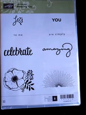 Stampin’ Up! AMAZING YOU (8) Stamps Set-SAB/New/Retired-Flower/Words+++