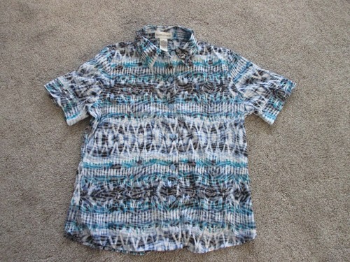 Top Blouse Blue Petite Medium 