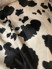 Big Black and white Cow Velboa upholstery Fabric per yard 60 wide