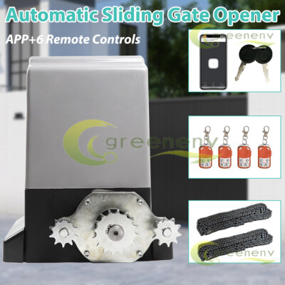 3100lbs Automatic Sliding Gate Opener Door Operator 4 Remote Control+APP Control