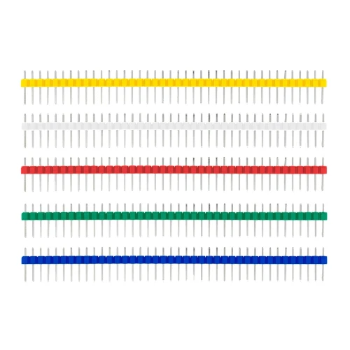 Pin Headers 2.54 mm 1x40 Single Row Male, Black Blue Red Green White Yellow - Image 4 of 4