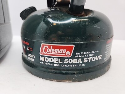 Coleman 508A Gas Stove & Case 05/91 Camping Hiking Emergency