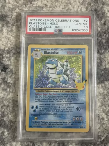 2021 Pokemon Celebrations 25th Ann Classic Base Set 2/102 BLASTOISE HOLO PSA 10