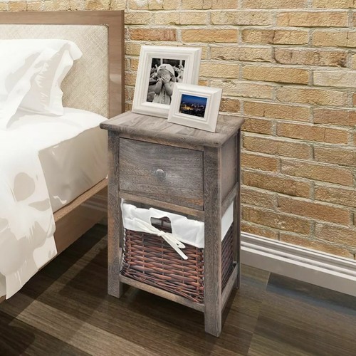 Shabby Chic Bedside Cabinets 2 pcs Wood Brown N8Q5