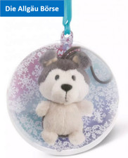 Nici 45764 Husky Swante m. Loop i. Dekokugel  7cm Weihnachten 2020 Neu