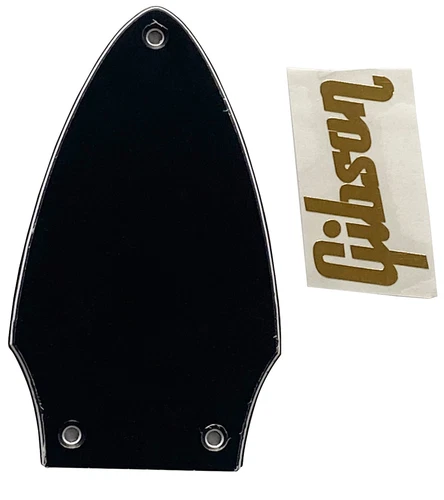 New Black Fits Gibson Flying V Truss Rod Cover+Gold Decal Style Guitar Pickguard