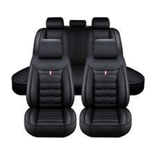 For Nissan Car 5 Seat Covers Full Set Pu Leather Cushion Protector Pad Mat Black