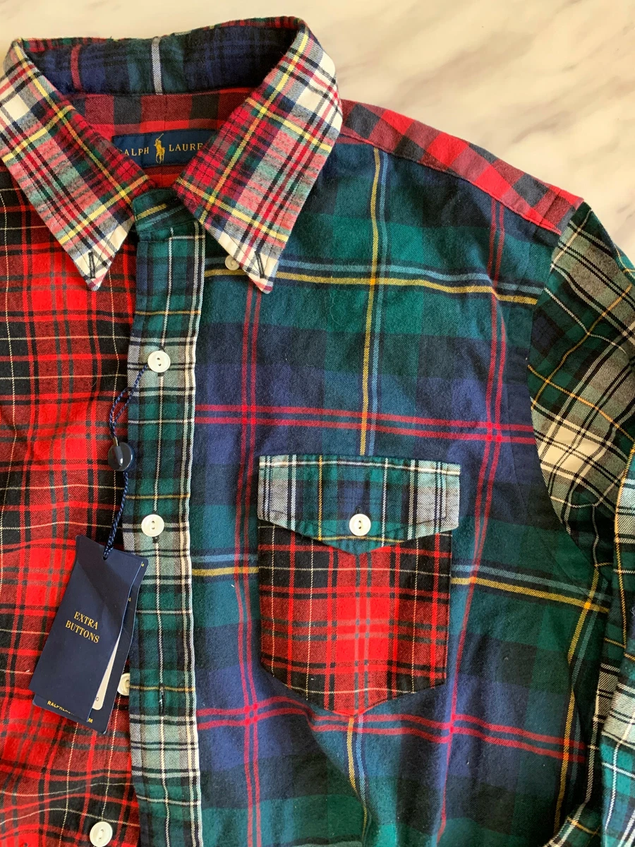 Polo Ralph Lauren Plaid Flannel patchwork shirt M $298 | eBay