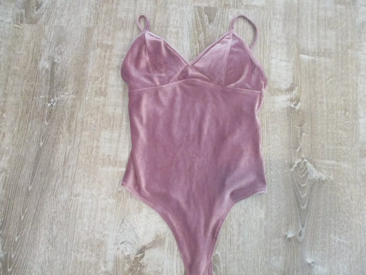 Gilly Hicks by Hollister Lingerie ribbed velvet velour Cami Bodysuit Size s  NWT