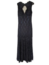 Dark blue long sequined dress, very elegant