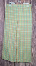 True Vtg Mid-century 1960s Polyester Sears Plaid Pull On Pants Slacks 31 Waist