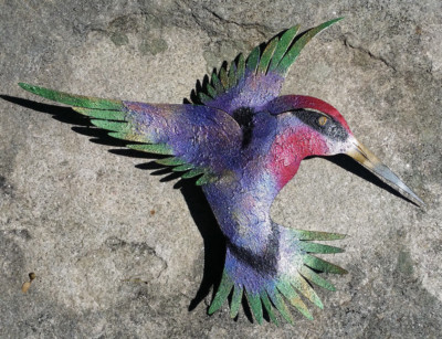 Colibri Metal Handmade Painted Art Mexican Hummingbird 20''x15'' 468