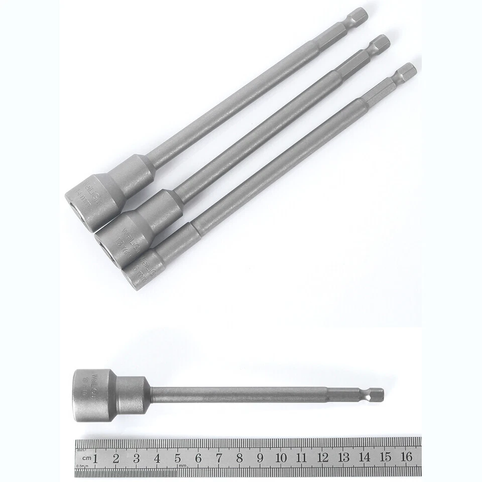 Nut Driver 150mm Length Drill Bit Metric 5mm-19mm Socket Impact 1/4" Hex Shank - Image 3 of 4
