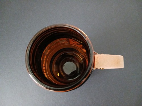 Vintage Beer Mug Brown Glass Wood Handle Octoberfest Bierscube In Very Good Cond - Picture 5 of 7