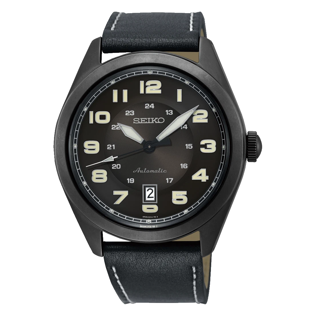 New Seiko Neo Sports SRPC89K1 Automatic Black Dial Black Leather Men Watch DE*2